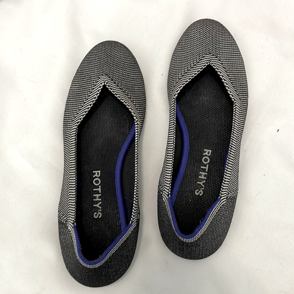 Rothy’s black and white round toe flats